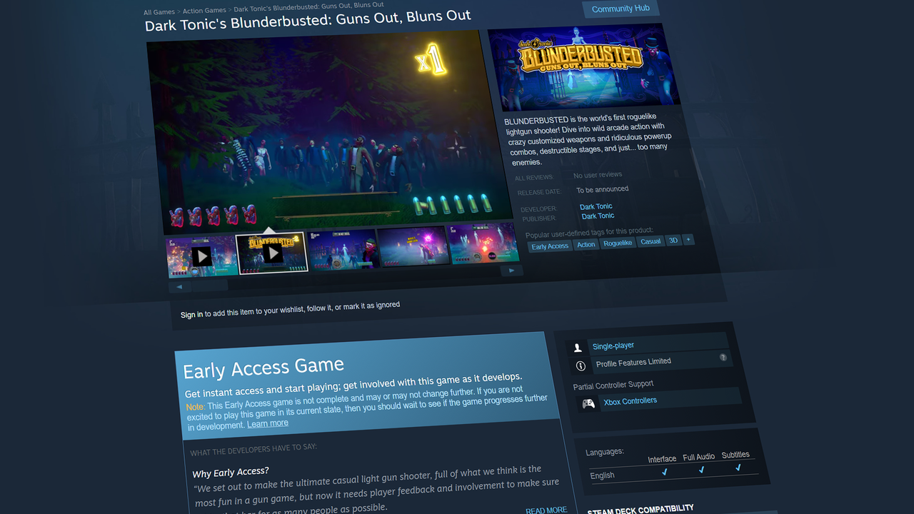 Blunderbusted Steam page live, wishlist now!